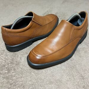 Mens Rockport DresSports Premium Waterproof Slip-On Size 11 Tan EUC Leather